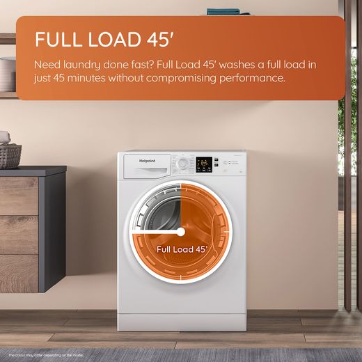 Hotpoint NSWM 7469 W UK 7kg Washing Machine with 1400 rpm - White - Annotation - Full Load '45